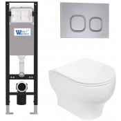 Подвесной унитаз с инсталляцией WeltWasser Amberg 350 / Erlenbach 004 GL-WT / Amberg RD-CR 10000012290 белый глянец