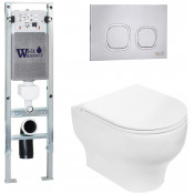 Подвесной унитаз с инсталляцией WeltWasser Amberg 350 ST / Erlenbach 004 GL-WT / Amberg RD-MT CR 10000006507 белый глянец