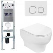 Подвесной унитаз с инсталляцией WeltWasser Amberg 350 ST / Erlenbach 004 GL-WT / Amberg RD-WT 10000006508 белый глянец