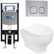 Подвесной унитаз с инсталляцией WeltWasser Amberg 497 / Erlenbach 004 GL-WT / Amberg RD-CR 10000006597 белый глянец