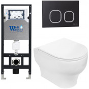 Подвесной унитаз с инсталляцией WeltWasser Amberg 506 / Erlenbach 004 GL-WT / Amberg RD-BL 10000006771 белый глянец