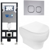 Подвесной унитаз с инсталляцией WeltWasser Amberg 506 / Erlenbach 004 GL-WT / Amberg RD-CR 10000006772 белый глянец