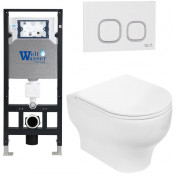 Подвесной унитаз с инсталляцией WeltWasser Amberg 506 / Erlenbach 004 GL-WT / Amberg RD-WT 10000006774 белый глянец