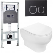 Подвесной унитаз с инсталляцией WeltWasser Amberg 506 ST / Erlenbach 004 GL-WT / Amberg RD-BL 10000006859 белый глянец