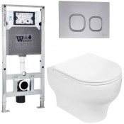 Подвесной унитаз с инсталляцией WeltWasser Amberg 506 ST / Erlenbach 004 GL-WT / Amberg RD-CR 10000006860 белый глянец