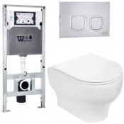 Подвесной унитаз с инсталляцией WeltWasser Amberg 506 ST / Erlenbach 004 GL-WT / Amberg RD-MT CR 10000006861 белый глянец