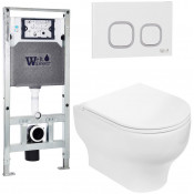 Подвесной унитаз с инсталляцией WeltWasser Amberg 506 ST / Erlenbach 004 GL-WT / Amberg RD-WT 10000006862 белый глянец