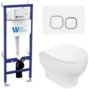 Подвесной унитаз с инсталляцией WeltWasser Bamberg 460 / Erlenbach 004 GL-WT / Bamberg WT 10000010365 белый глянец