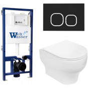 Подвесной унитаз с инсталляцией WeltWasser Bamberg 525 / Erlenbach 004 GL-WT / Bamberg BL 10000010367 белый глянец