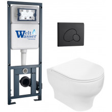 Подвесной унитаз с инсталляцией WeltWasser Marberg 410 / Erlenbach 004 GL-WT / MAR 410 RD MT-BL 10000010375 белый глянец