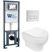 Подвесной унитаз с инсталляцией WeltWasser Marberg 410 / Erlenbach 004 GL-WT / MAR 410 SE GL-WT 10000010376 белый глянец