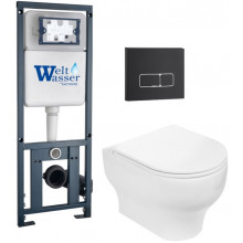 Подвесной унитаз с инсталляцией WeltWasser Marberg 410 / Erlenbach 004 GL-WT / MAR 410 SE MT-BL 10000010377 белый глянец