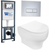 Подвесной унитаз с инсталляцией WeltWasser Marberg 410 / Erlenbach 004 GL-WT / MAR 410 SE-CR 10000006465 белый глянец