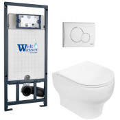 Подвесной унитаз с инсталляцией WeltWasser Marberg 507 / Erlenbach 004 GL-WT / MAR 507 RD GL-WT 10000010378 белый глянец