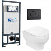 Подвесной унитаз с инсталляцией WeltWasser Marberg 507 / Erlenbach 004 GL-WT / MAR 507 RD MT-BL 10000010379 белый глянец