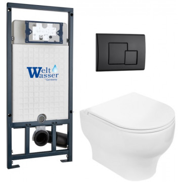 Подвесной унитаз с инсталляцией WeltWasser Marberg 507 / Erlenbach 004 GL-WT / MAR 507 SE MT-BL 10000010381 белый глянец