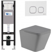Подвесной унитаз с инсталляцией Weltwasser Amberg 350 / Gelbach 041 MT-GR / Amberg RD-WT 10000012312 серый матовый