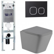 Подвесной унитаз с инсталляцией Weltwasser Amberg 350 ST / Gelbach 041 MT-GR / Amberg RD-BL 10000010553 серый матовый