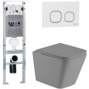 Подвесной унитаз с инсталляцией Weltwasser Amberg 350 ST / Gelbach 041 MT-GR / Amberg RD-WT 10000010556 серый матовый