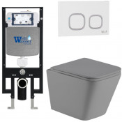 Подвесной унитаз с инсталляцией Weltwasser Amberg 497 / Gelbach 041 MT-GR / Amberg RD-WT 10000010561 серый матовый
