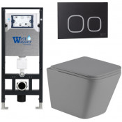 Подвесной унитаз с инсталляцией Weltwasser Amberg 506 / Gelbach 041 MT-GR / Amberg RD-BL 10000010573 серый матовый