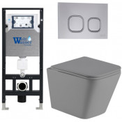 Подвесной унитаз с инсталляцией Weltwasser Amberg 506 / Gelbach 041 MT-GR / Amberg RD-CR 10000010574 серый матовый