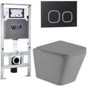 Подвесной унитаз с инсталляцией Weltwasser Amberg 506 ST / Gelbach 041 MT-GR / Amberg RD-BL 10000010568 серый матовый