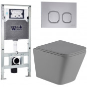Подвесной унитаз с инсталляцией Weltwasser Amberg 506 ST / Gelbach 041 MT-GR / Amberg RD-CR 10000010569 серый матовый