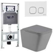 Подвесной унитаз с инсталляцией Weltwasser Amberg 506 ST / Gelbach 041 MT-GR / Amberg RD-WT 10000010571 серый матовый