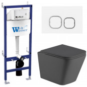 Подвесной унитаз с инсталляцией Weltwasser Bamberg 460 / Gelbach 041 MT-GR / Bamberg WT 10000013534 серый матовый