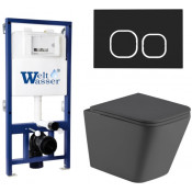 Подвесной унитаз с инсталляцией Weltwasser Bamberg 525 / Gelbach 041 MT-GR / Bamberg BL 10000013536 серый матовый