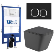 Подвесной унитаз с инсталляцией Weltwasser Bamberg 545 / Gelbach 041 MT-GR / Bamberg BL 10000013540 серый матовый