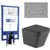 Подвесной унитаз с инсталляцией Weltwasser Bamberg 545 / Gelbach 041 MT-GR / Bamberg CR 10000013541 серый матовый