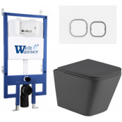 Подвесной унитаз с инсталляцией Weltwasser Bamberg 545 / Gelbach 041 MT-GR / Bamberg WT 10000013542 серый матовый
