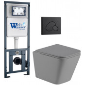 Подвесной унитаз с инсталляцией Weltwasser Marberg 410 / Gelbach 041 MT-GR / MAR 410 RD MT-BL 10000010580 серый матовый