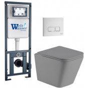 Подвесной унитаз с инсталляцией Weltwasser Marberg 410 / Gelbach 041 MT-GR / MAR 410 SE GL-WT 10000010582 серый матовый