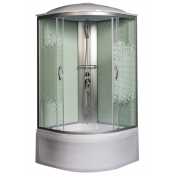 Душевая кабина Мономах XL 90/44 С МЗ 10000012114 90х90 хром/прозрачное с рисунком мозаика
