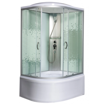 Душевая кабина Мономах XL 100/80/44 МЗ R 10000012118 100x80 хром/прозрачное с рисунком