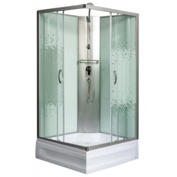 Душевая кабина Мономах Б/К 70/24 S МЗ 10000005853 70x70 хром/прозрачное с рисунком