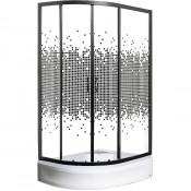 Душевой уголок Мономах ДУ 100/70/180 МЗ BL L/R 10000008624 100x70 черный матовый/прозрачное с рисунком