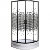 Душевой уголок Мономах ДУ 70/180 МЗ BL 10000008596 70x70 черный матовый/прозрачное с рисунком