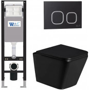 Подвесной унитаз с инсталляцией Weltwasser Amberg 350 / Gelbach 043 GL-BL / Amberg RD-BL 10000013544 черный глянцевый