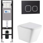 Подвесной унитаз с инсталляцией Weltwasser Amberg 350 / Gelbach 043 GL-WT / Amberg RD-BL 10000012314 белый глянцевый