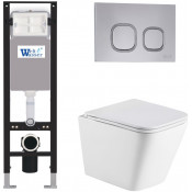 Подвесной унитаз с инсталляцией Weltwasser Amberg 350 / Gelbach 043 GL-WT / Amberg RD-CR 10000012315 белый глянцевый