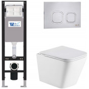 Подвесной унитаз с инсталляцией Weltwasser Amberg 350 / Gelbach 043 GL-WT / Amberg RD-MT CR 10000012316 белый глянцевый