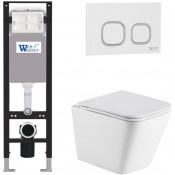 Подвесной унитаз с инсталляцией Weltwasser Amberg 350 / Gelbach 043 GL-WT / Amberg RD-WT 10000012317 белый глянцевый
