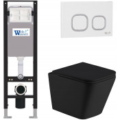 Подвесной унитаз с инсталляцией Weltwasser Amberg 350 / Gelbach 043 MT-BL / Amberg RD-WT 10000012322 черный матовый