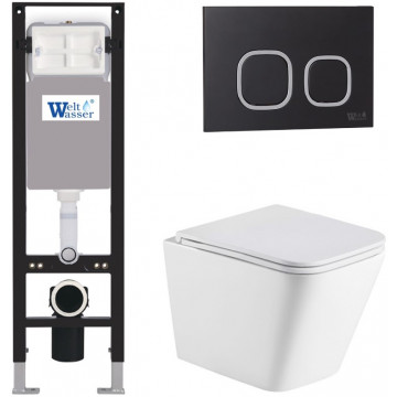 Подвесной унитаз с инсталляцией Weltwasser Amberg 350 / Gelbach 043 MT-WT / Amberg RD-BL 10000012324 белый матовый