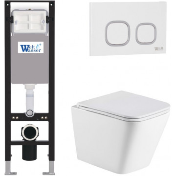 Подвесной унитаз с инсталляцией Weltwasser Amberg 350 / Gelbach 043 MT-WT / Amberg RD-WT 10000012327 белый матовый