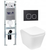 Подвесной унитаз с инсталляцией Weltwasser Amberg 350 ST / Gelbach 043 GL-WT / Amberg RD-BL 10000011846 белый глянцевый